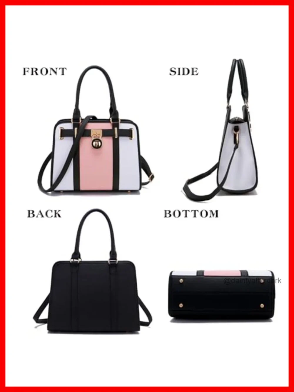 Vegan Leather Satchel Tote Handbag Set with RFID Wallet